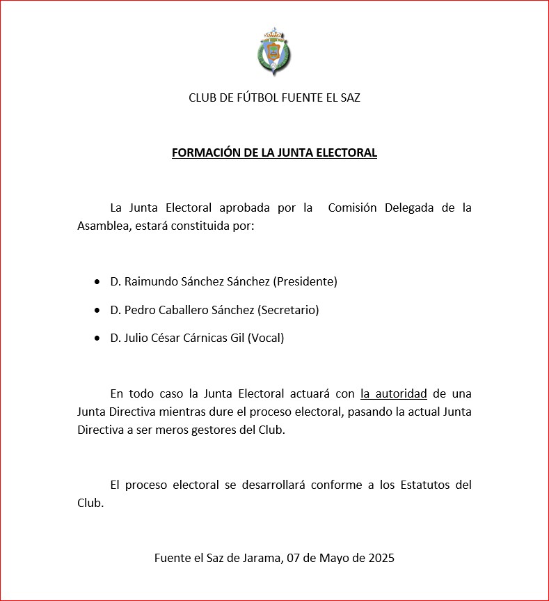 JUNTA ELECTORAL 2025
